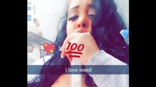 Hot girl smokes weed