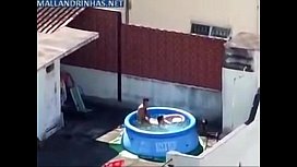 Couple caught having sex in the pool