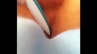 Anal with toothbrush