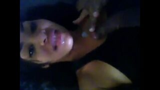 Amatuer ebony cum in mouth