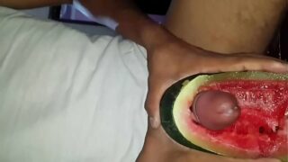 Guy fucks watermelon