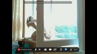 Filming Jaana Linnéa Tervo through her bedroom window having sex with thee neighbours