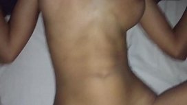 Nice porn with a busty mulatto giving his ass