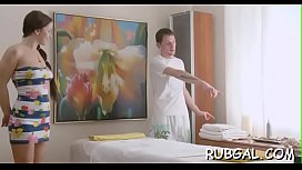 Brunette tube 8 videos giving to the masseur