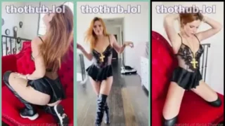 Bella Thorne hot dance in black lace lingerie