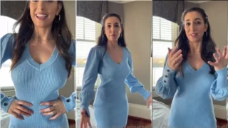 Christina Khalil Leaked Sexy Nipple Pokies Dress Tease Video