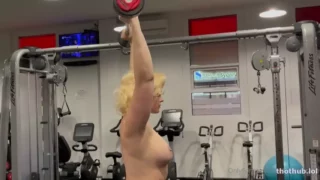 Stefania Ferrario Weightlifting Gym Fully Naked