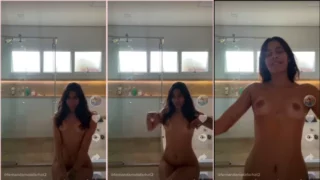 Fernanda Mota with naughty face wiggling the big ass