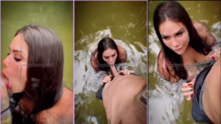 Anny Alves sucked a stranger on the lake