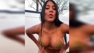Angela Grajales Busty Sexy Morena in the Mirror
