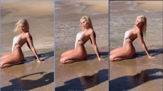 Giovanna Gassini recorded a sexy video on the beach