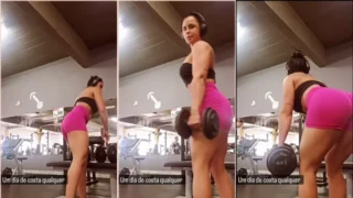 Jessica Minasian taking weight at the gym