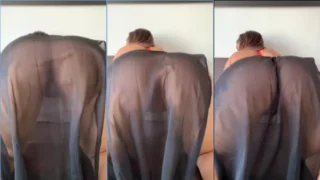 VALECasta of transparent dress making the big ass jump