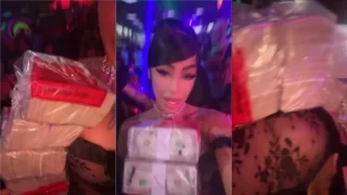 Bitch full of money teasing at the club