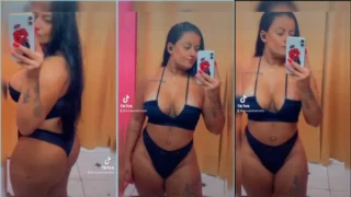 Erica Pinheiro filming with panties and bra